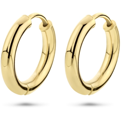 9k oorringen 15 mm 9K geel kleurig