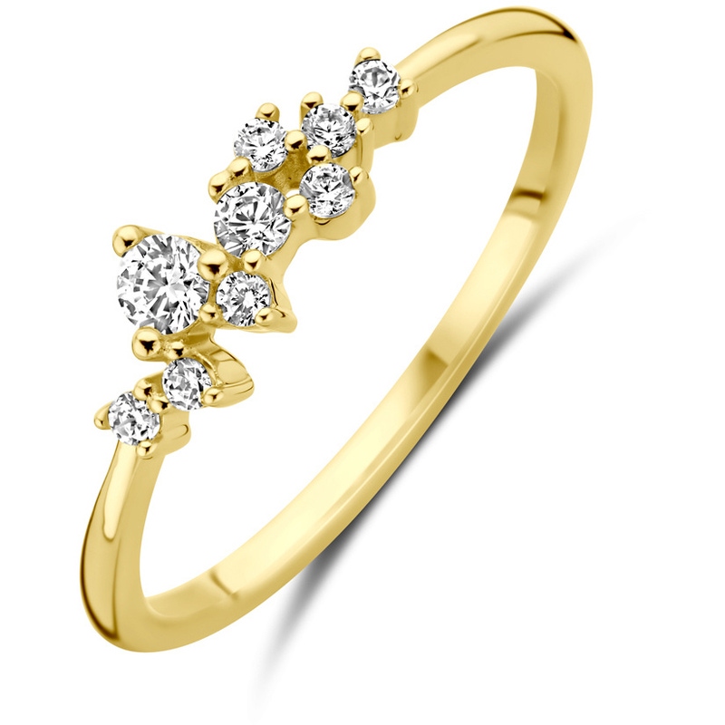 9k ring zirkonia 9K geel kleurig