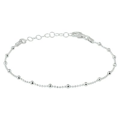 armband bolletjes 20 mm 16 3 cm zilver gerhodineerd