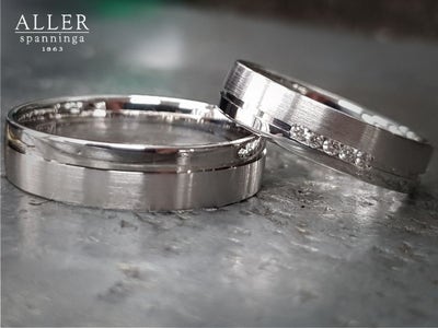 Aller Spanninga 1016 14 karaat witgouden trouwringen 0,05 ct diamant