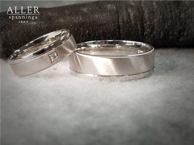 Aller Spanninga 1031 14 karaat witgouden trouwringen 0,01 ct diamant