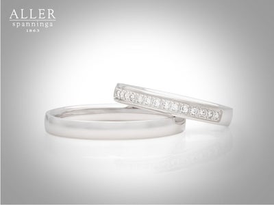 Aller Spanninga 1101 14 karaat witgouden trouwringen 0,15 ct diamant