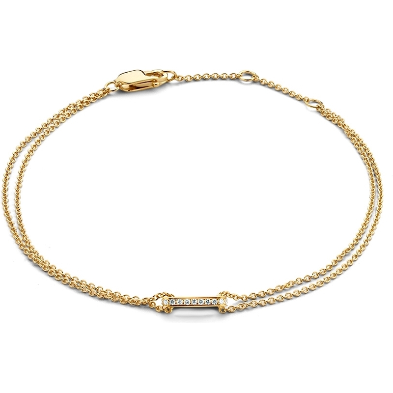 Excellent Jewelry AP117074 14 karaat gouden armband met 0,06 ct diamant
