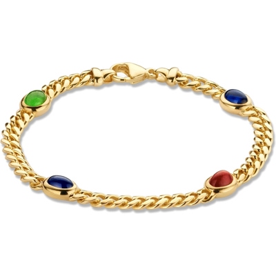 Excellent Jewelry AP136676 14 karaat gouden schakelarmband met edelsteen 19 cm