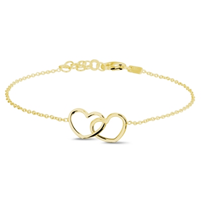 armband hartjes 16  3 cm 3 micron zilver verguld geel