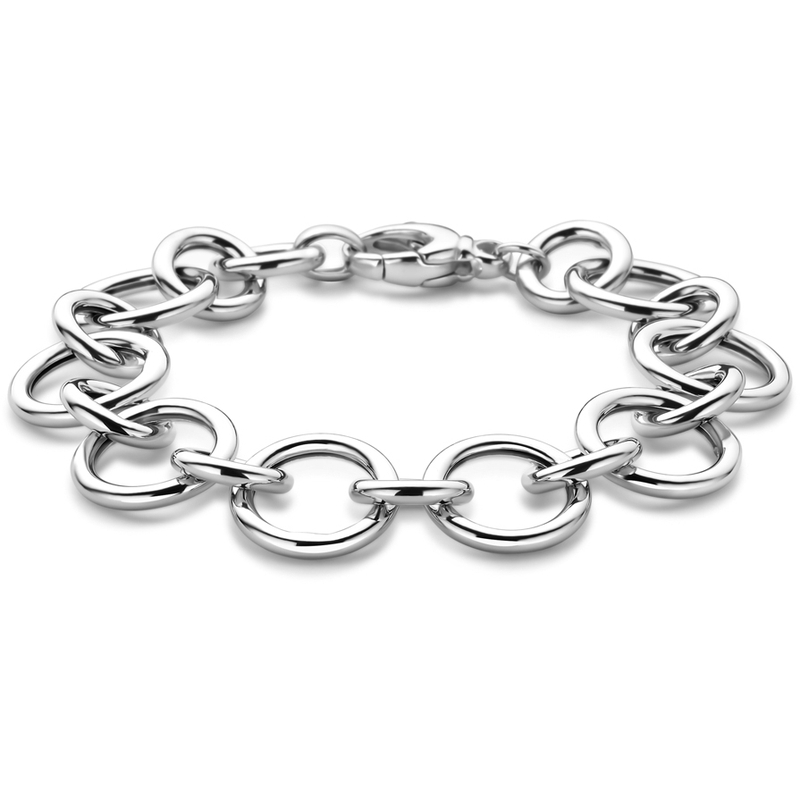 armband 17 mm 20 cm zilver gerhodineerd