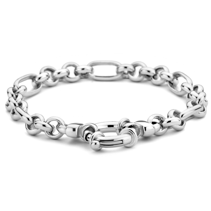armband 195 cm 70 mm met groot springslot zilver gerhodineerd