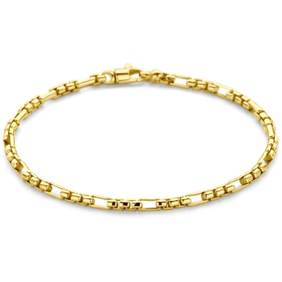 armband 30 mm 19 cm Silgold geel met zilverkern