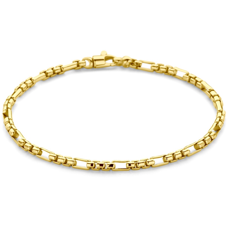 armband 30 mm 19 cm Zilgold geel met zilverkern