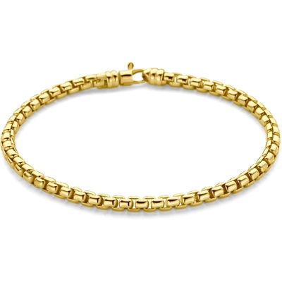 armband 43 mm 19 cm Silgold geel met zilverkern