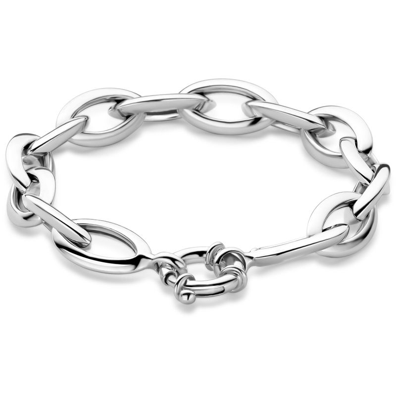 armband anker 105 mm 20 cm met groot springslot zilver gerhodineerd