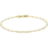 armband anker gediamanteerd 18 mm 18 cm 14K geelgoud