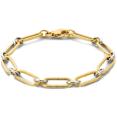 Excellent Jewelry AT408178 14k bicolor schakelarmband