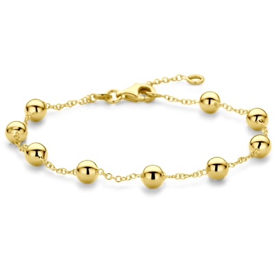 armband bolletjes 17 - 19 cm 14K geelgoud