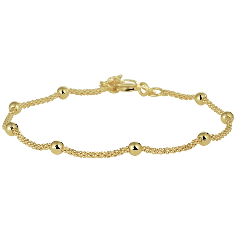 armband bolletjes 30 mm 17  2 cm 3 micron zilver verguld geel