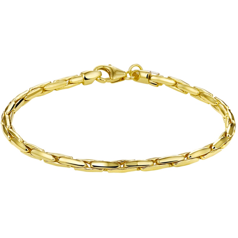 armband cardano 30 mm 19 cm Zilgold geel met zilverkern