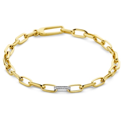 armband closed forever diamant 009ct g si 48 mm 19 cm 14K bicolor goud geelwit