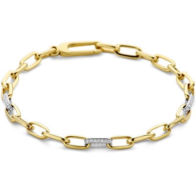 armband closed forever diamant 027ct g si 48 mm 19 cm 14K bicolor goud geelwit