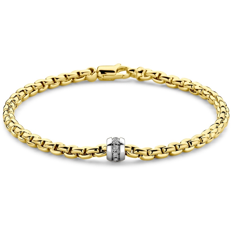 armband diamant 19 cm 012ct h si 14K geelgoud
