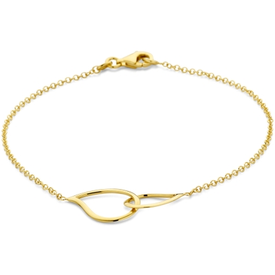 armband druppel 19 cm 14K geelgoud