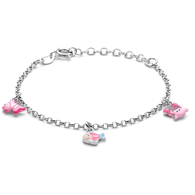 armband emaille zeedieren 13  3 zilver gerhodineerd