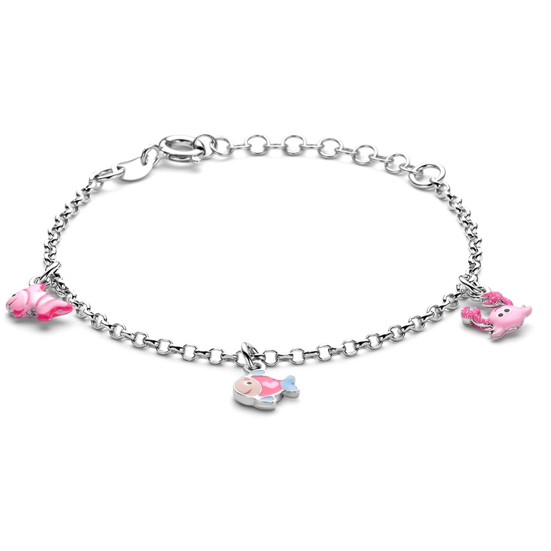 armband emaille zeedieren 13  3 zilver gerhodineerd