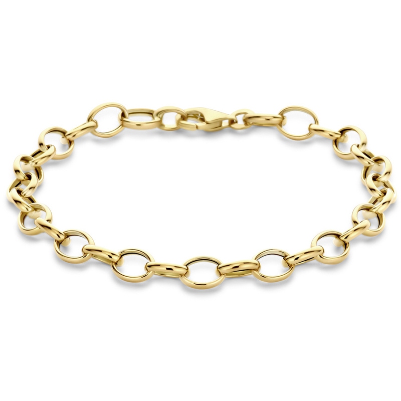 armband fantasie schakel 60 mm 19 cm 14K geelgoud