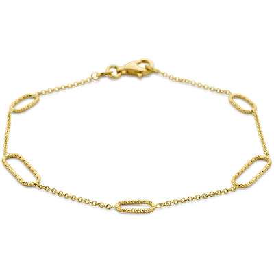 armband gediamanteerd 19 cm 14K geelgoud