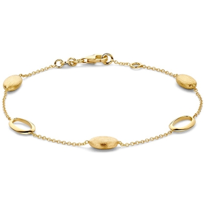 AW108253 14k gouden armband met ovalen 19 cm