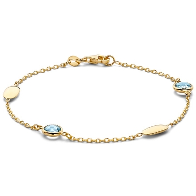 AT138135 14k gouden armband met topaas 19 cm