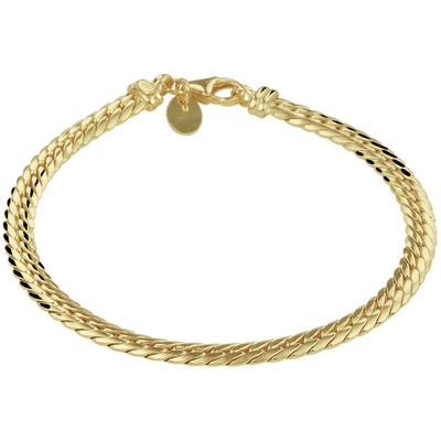 armband gourmet 47 mm 19 cm Silgold geel met zilverkern