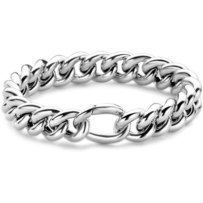 armband gourmette 115 mm 20 cm zilver gerhodineerd