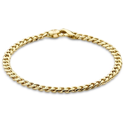 armband gourmette 45 mm 19 cm 14K geelgoud