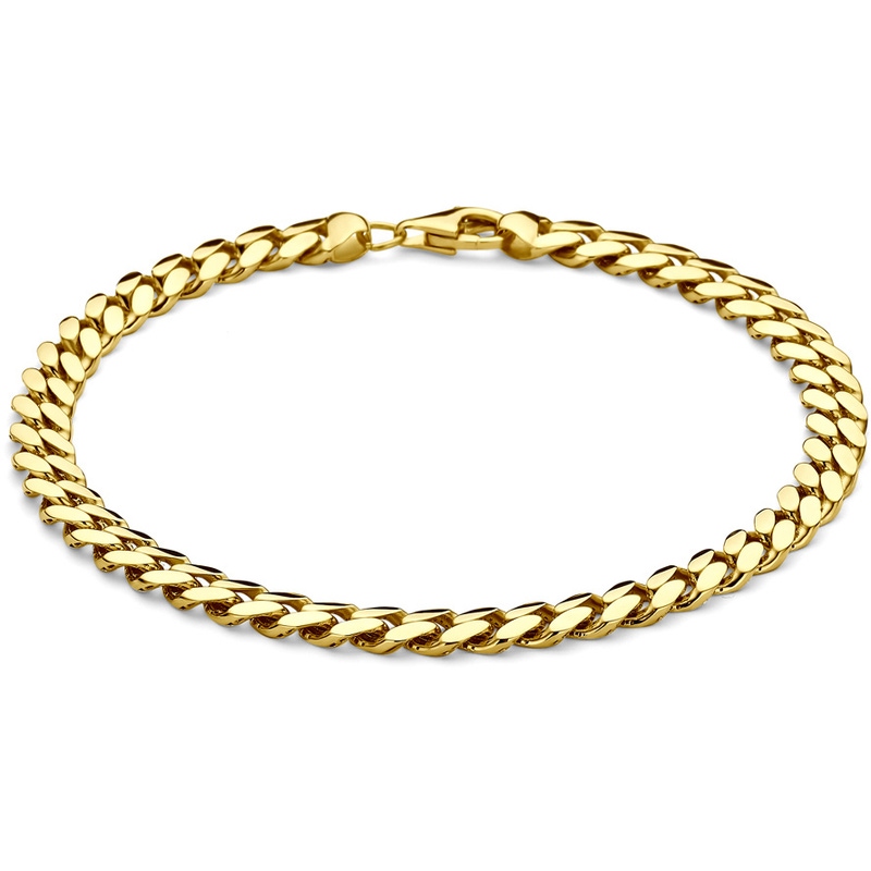 armband gourmette 57 mm 22 cm 14K geelgoud