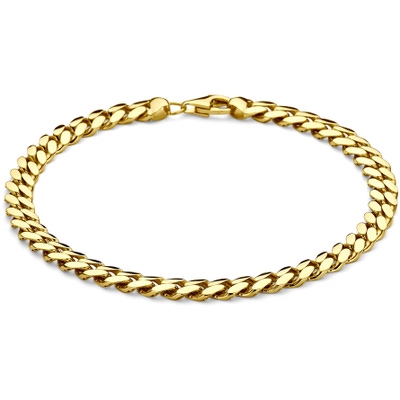 armband gourmette 57 mm 22 cm 14K geelgoud