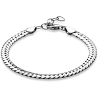armband gourmette 5 mm 17  3 cm zilver gerhodineerd