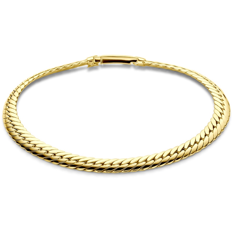 armband gourmette 5 mm 18 cm 14K geelgoud