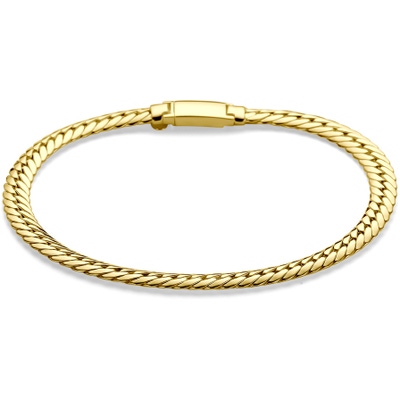 armband gourmette 5 mm 19 cm 14K geelgoud