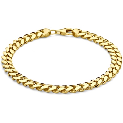 armband gourmette 68 mm 21 cm 14K geelgoud