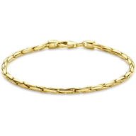 armband gourmette massief 28 mm 18 cm Silgold geel met zilverkern