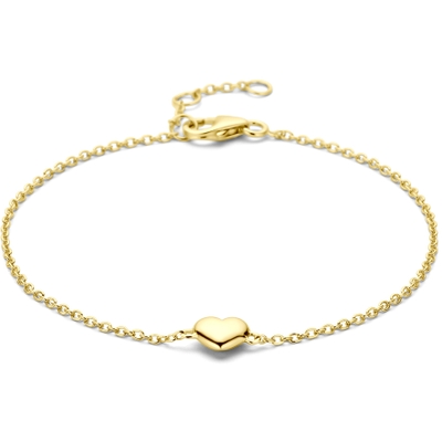 armband hartje 165 - 175 - 185 cm 3 micron zilver verguld geel