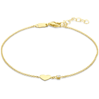 armband hartje diamant 002ct h si 16  2 cm 14K geelgoud