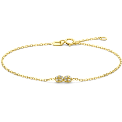 armband infinity zirkonia 16 - 18 cm 14K geelgoud