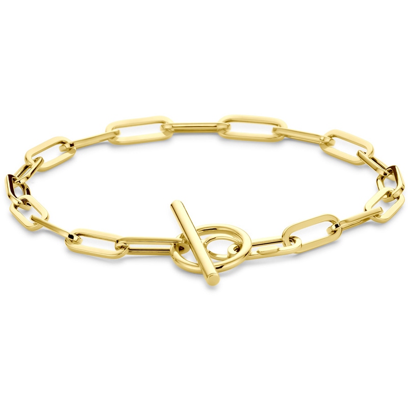 armband kapittelslot 4 mm 18 cm 14K geelgoud