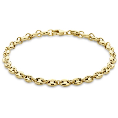 armband koffieboon 42 mm 18 cm 14K geelgoud