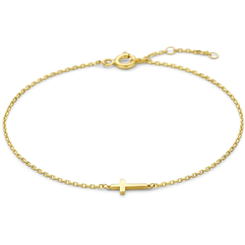 armband kruis 165 - 175 - 185 cm 14K geelgoud