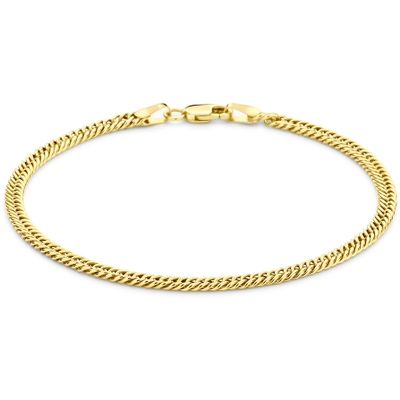 armband massief 3 mm 185 cm Silgold geel met zilverkern