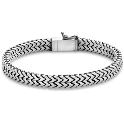 armband oxi vossestaart 71 mm zilver geoxideerd