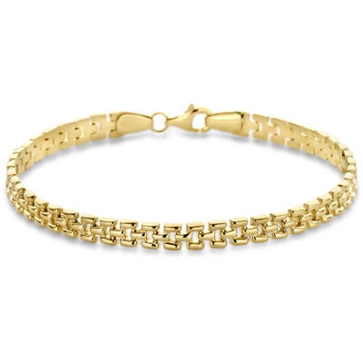 armband panter 5 mm 19 cm 14K geelgoud