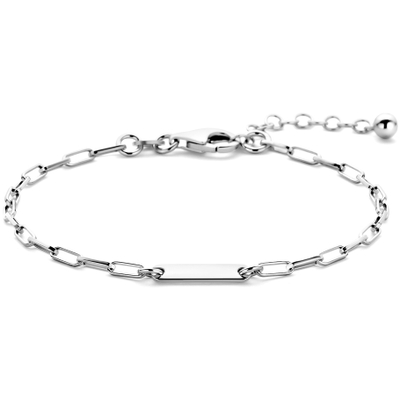 armband paperclip 22 mm 17  3 cm zilver gerhodineerd